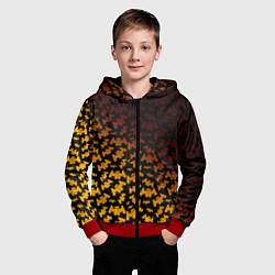 Толстовка на молнии детская Marshmello текстура, цвет: 3D-красный — фото 2