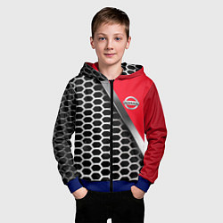 Толстовка на молнии детская Nissan metalic auto, цвет: 3D-синий — фото 2