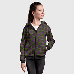 Толстовка на молнии детская Геометрический узор из неоновых линий, цвет: 3D-черный — фото 2