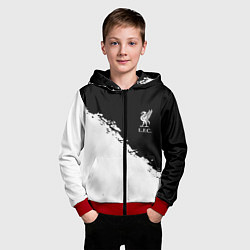 Толстовка на молнии детская Liverpool fc белые краски, цвет: 3D-красный — фото 2