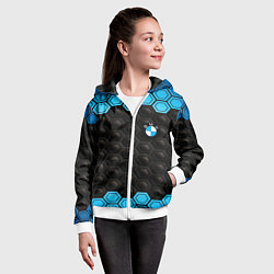 Толстовка на молнии детская BMW carbon auto, цвет: 3D-белый — фото 2