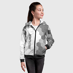 Толстовка на молнии детская Jaguar - white gradient по-вертикали, цвет: 3D-черный — фото 2