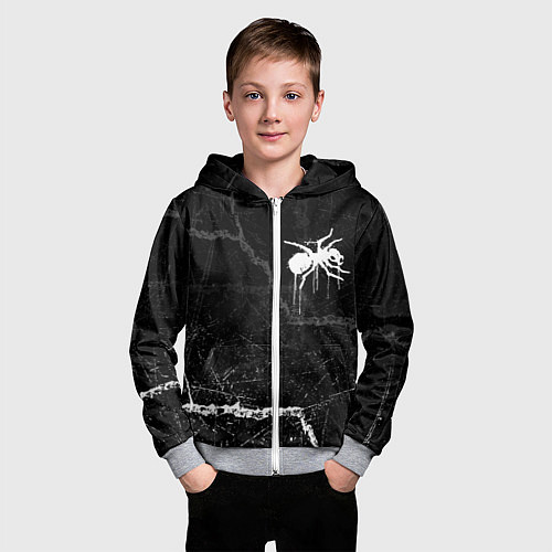 Детская толстовка на молнии The prodigy - трещины / 3D-Меланж – фото 3