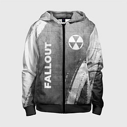 Детская толстовка на молнии Fallout - grey gradient вертикально