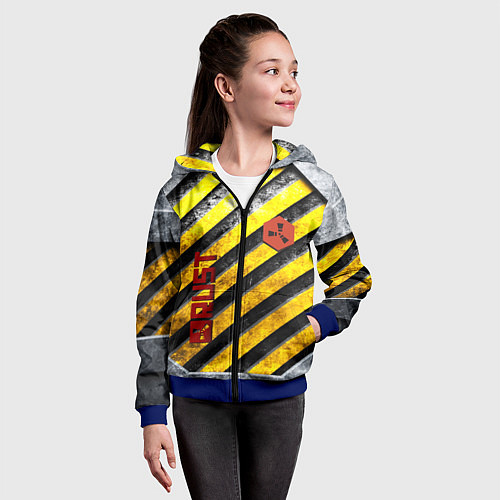 Детская толстовка на молнии RUST grunge / 3D-Синий – фото 4