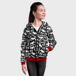 Толстовка на молнии детская Marshmello pattern music, цвет: 3D-красный — фото 2