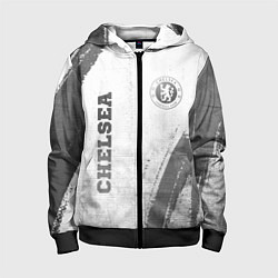 Детская толстовка на молнии Chelsea - white gradient вертикально