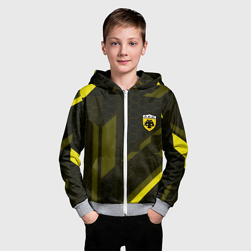 Детская толстовка на молнии AEK fc geometry / 3D-Меланж – фото 3