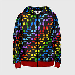 Детская толстовка на молнии Marshmello pattern neon