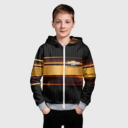 Толстовка на молнии детская Chevrolet auto abstract, цвет: 3D-меланж — фото 2