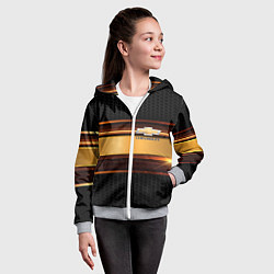 Толстовка на молнии детская Chevrolet auto abstract, цвет: 3D-меланж — фото 2