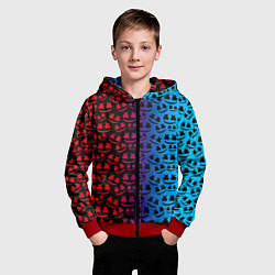 Толстовка на молнии детская Marshmello gradient, цвет: 3D-красный — фото 2