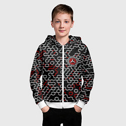 Толстовка на молнии детская Mercedes benz броня текстура, цвет: 3D-белый — фото 2