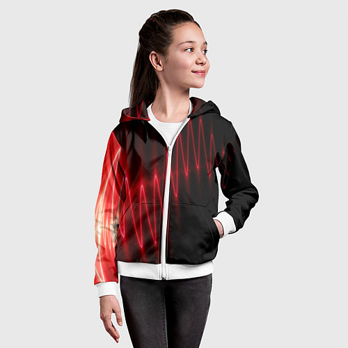 Детская толстовка на молнии Оптическая молния / 3D-Белый – фото 4