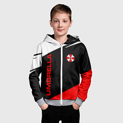 Толстовка на молнии детская Umbrella corporation - resident evil, цвет: 3D-меланж — фото 2