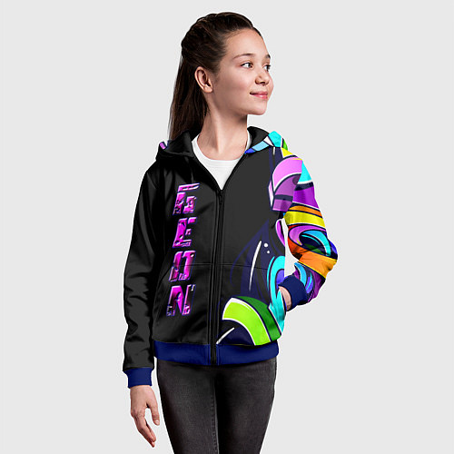 Детская толстовка на молнии Geon Enduro graffitti / 3D-Синий – фото 4