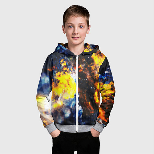 Детская толстовка на молнии Космическая абстракция / 3D-Меланж – фото 3