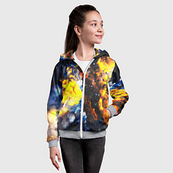 Толстовка на молнии детская Космическая абстракция, цвет: 3D-меланж — фото 2