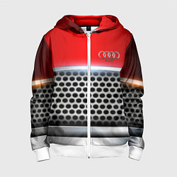 Толстовка на молнии детская AUDI metal collection game, цвет: 3D-белый