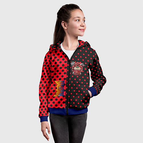 Детская толстовка на молнии Doom pattern steell / 3D-Синий – фото 4