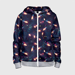 Детская толстовка на молнии Паттерн новогодняя гирлянда