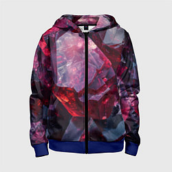 Толстовка на молнии детская Драгоценный минерал, цвет: 3D-синий