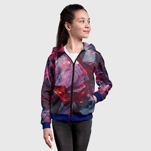 Детская толстовка на молнии Драгоценный минерал / 3D-Синий – фото 4