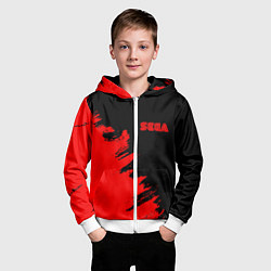 Толстовка на молнии детская SEGA краски красные, цвет: 3D-белый — фото 2