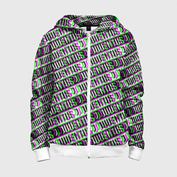 Толстовка на молнии детская Juventus glitch pattern, цвет: 3D-белый