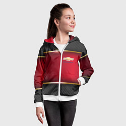 Толстовка на молнии детская Chevrolet metal auto, цвет: 3D-белый — фото 2