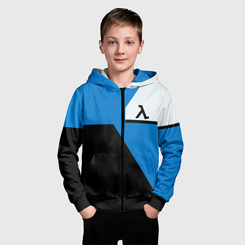 Детская толстовка на молнии Half life geometry steel valve / 3D-Черный – фото 3