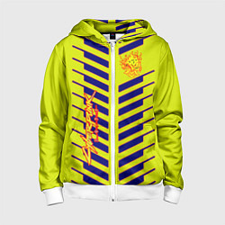 Толстовка на молнии детская Cyberpunk 2077 полсы геометрия, цвет: 3D-белый