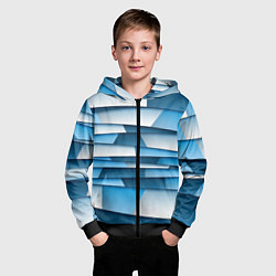 Толстовка на молнии детская Geometry line, цвет: 3D-черный — фото 2