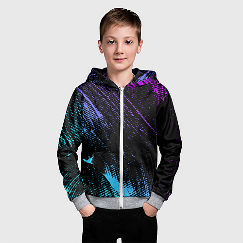 Детская толстовка на молнии Градиент - космос / 3D-Меланж – фото 3