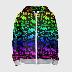 Детская толстовка на молнии Marshmello neon steel pattern