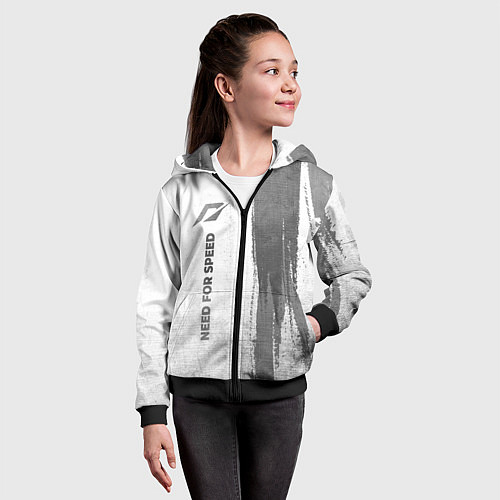 Детская толстовка на молнии Need for Speed - white gradient по-вертикали / 3D-Черный – фото 4