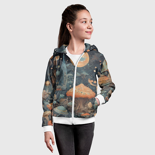 Детская толстовка на молнии Сказочная абстракция / 3D-Белый – фото 4
