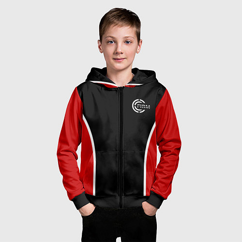 Детская толстовка на молнии Черно-красный FIRM / 3D-Черный – фото 3