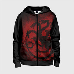 Толстовка на молнии детская Targaryen house Game of Thrones, цвет: 3D-черный