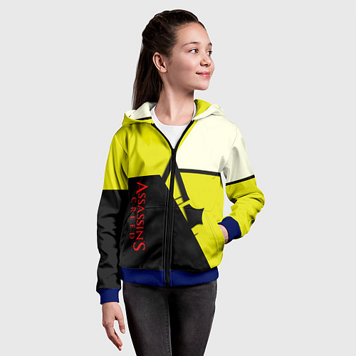 Детская толстовка на молнии Assassins Creed geometry logo / 3D-Синий – фото 4