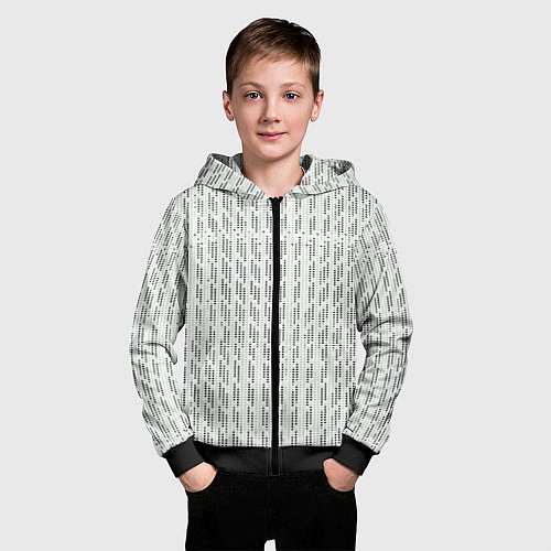 Детская толстовка на молнии Чёрные точки на белом фоне / 3D-Черный – фото 3