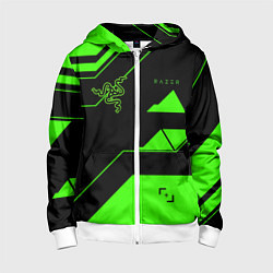Толстовка на молнии детская Razer geometry game, цвет: 3D-белый