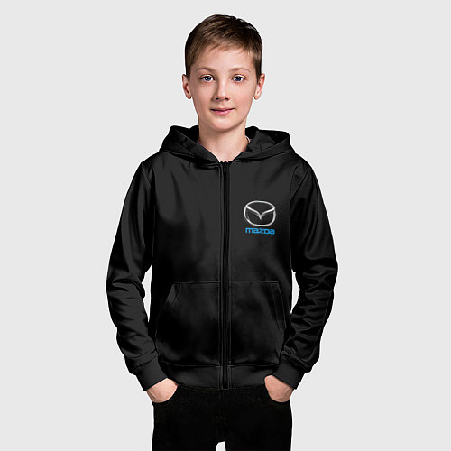Детская толстовка на молнии Mazda logo auto / 3D-Черный – фото 3