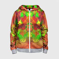 Толстовка на молнии детская Кислотные абстрактные краски, цвет: 3D-меланж