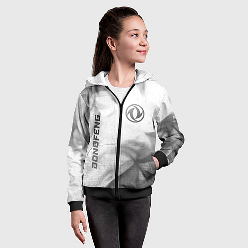 Детская толстовка на молнии Dongfeng - white gradient вертикально / 3D-Черный – фото 4
