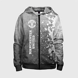 Толстовка на молнии детская Manchester United - grey gradient по-вертикали, цвет: 3D-черный