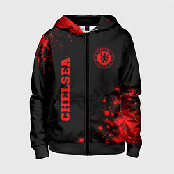 Детская толстовка на молнии Chelsea - red gradient вертикально