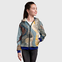 Толстовка на молнии детская Флюид арт, цвет: 3D-синий — фото 2