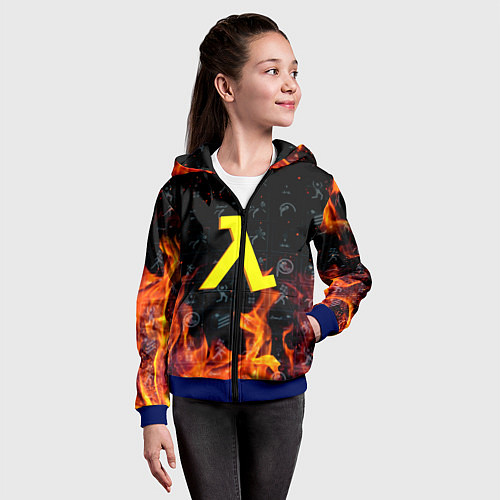 Детская толстовка на молнии Half life fere steel / 3D-Синий – фото 4