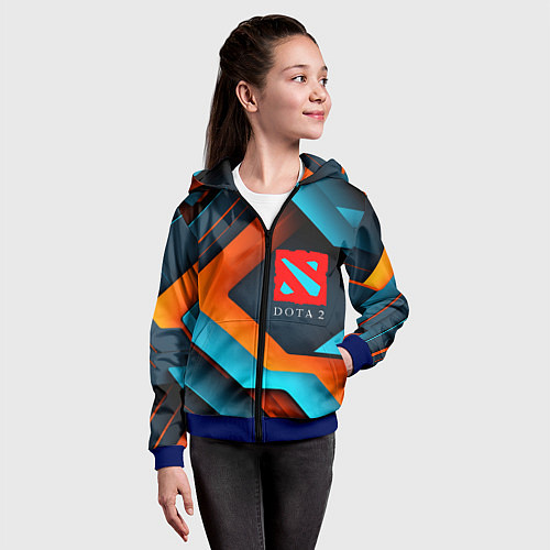 Детская толстовка на молнии Dota 2 абстракция из линий / 3D-Синий – фото 4